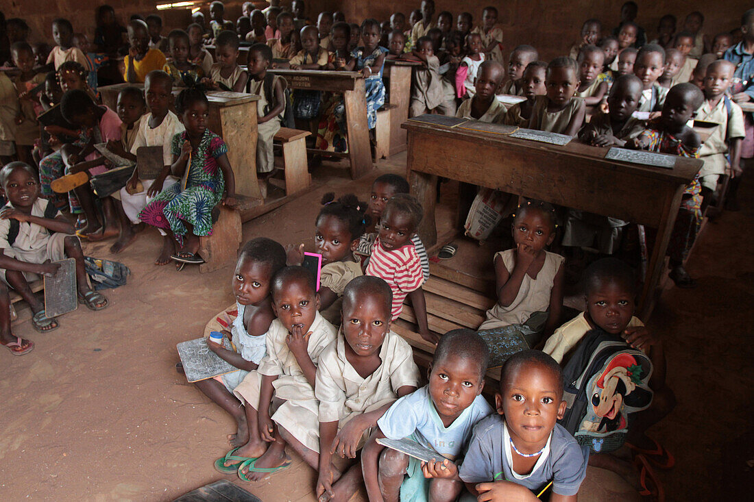 Wore African school classroom. Hevie. Benin.