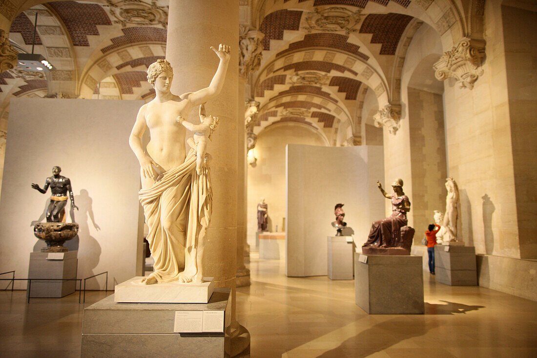 Greek sculptures. Salle du Manège. The Louvre museum. Paris. France.