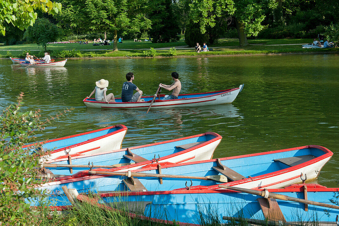 France. Paris 12th district. Wood of Vincennes. Boats on the lake Daumesnil