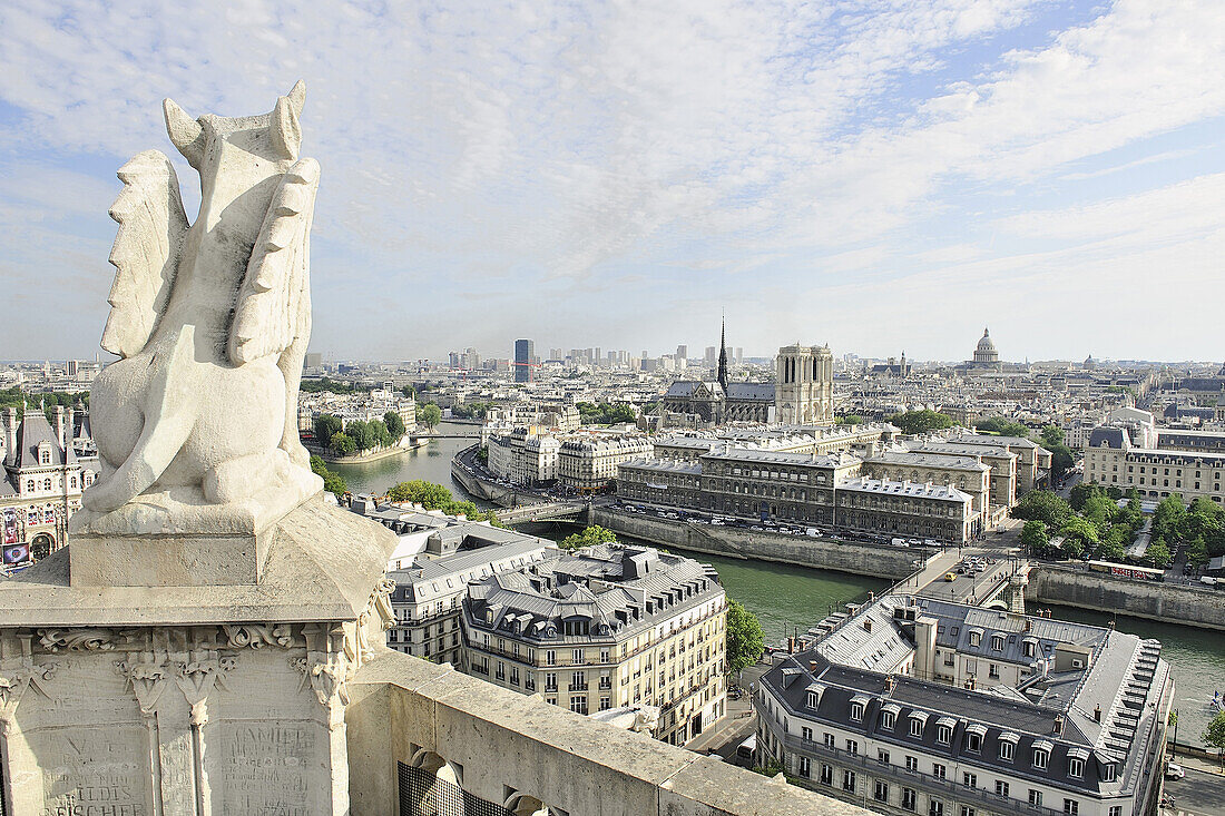 France, Paris, 4th district, Island of the City(Estate) (Seen since the Tower Saint Jacques)