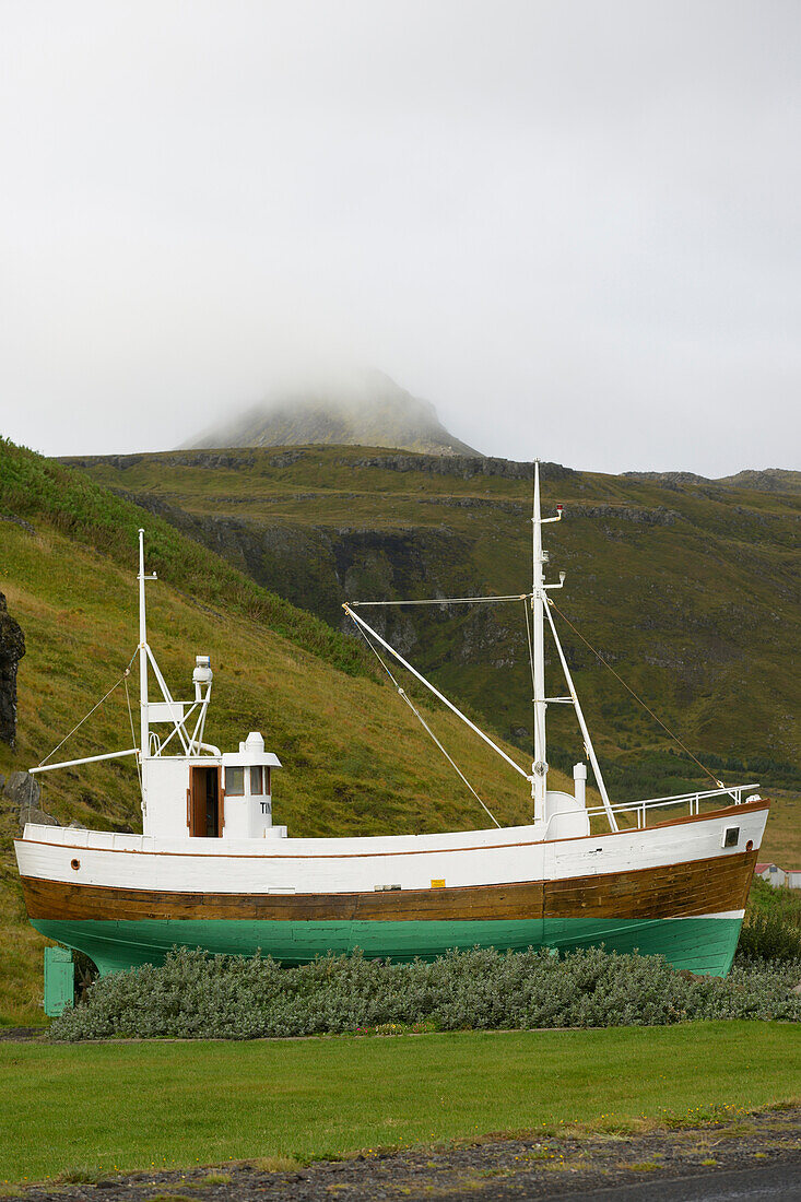 'Lionsklubbur Olafsvikur, An Old Icelandic Boat; Olafsvik, Snaefellsnes, Iceland'