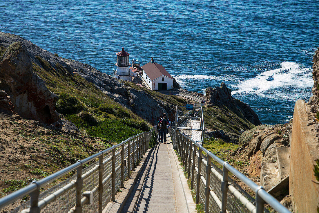 'Lighthouse Stairway At Point Reyes National Seashore; California, United States Of America'