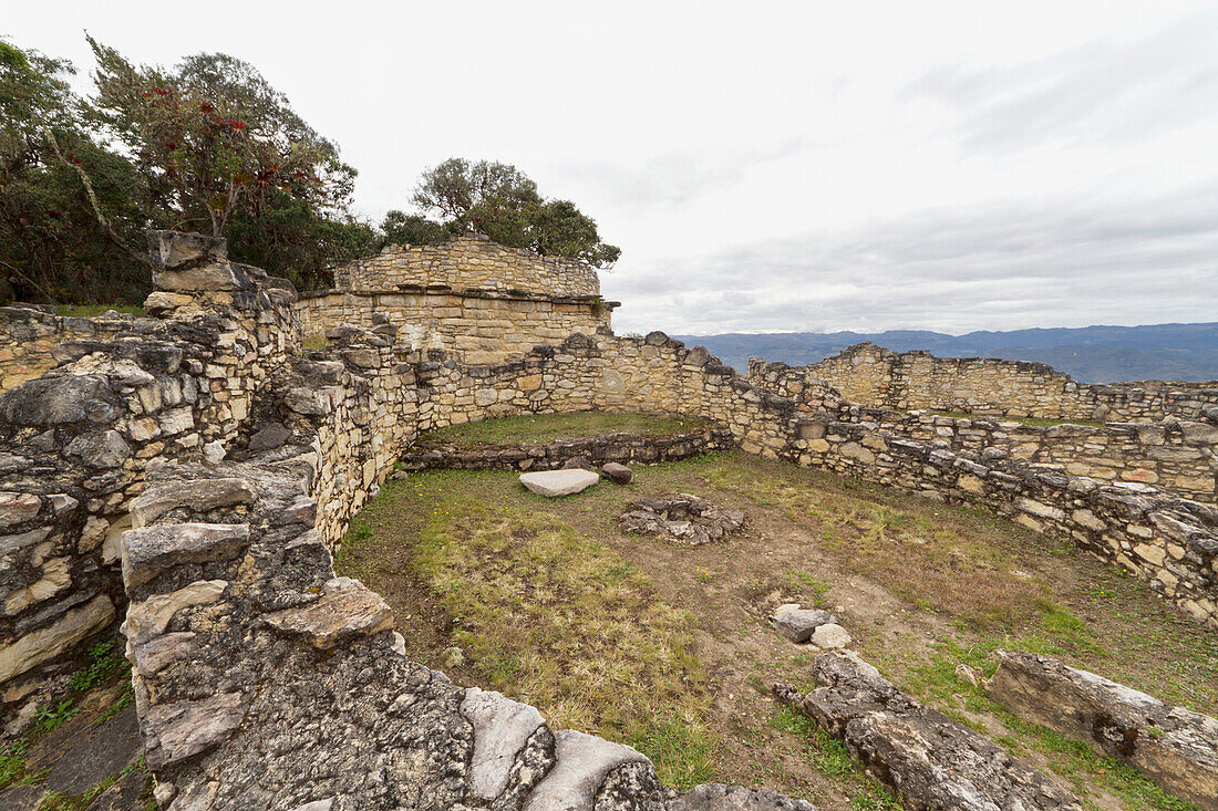 Remains of circular buildings at Kuelap Fortress, Kuelap, Amazonas, Peru
