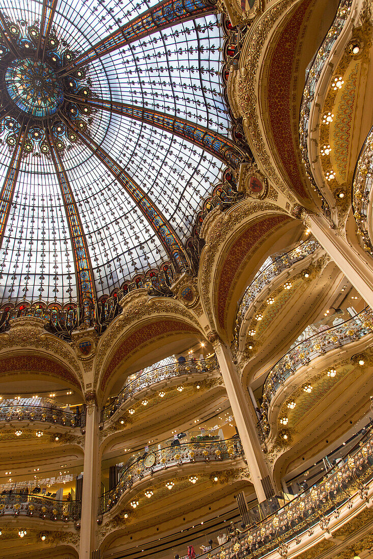 The cupola of galeries lafayette, department stores, paris (75), france