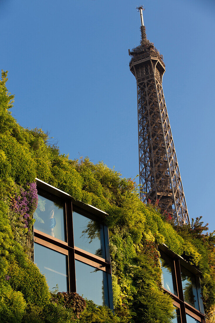 Vegetal facade of the museum of the quay branly, 7th arrondissement, paris, france