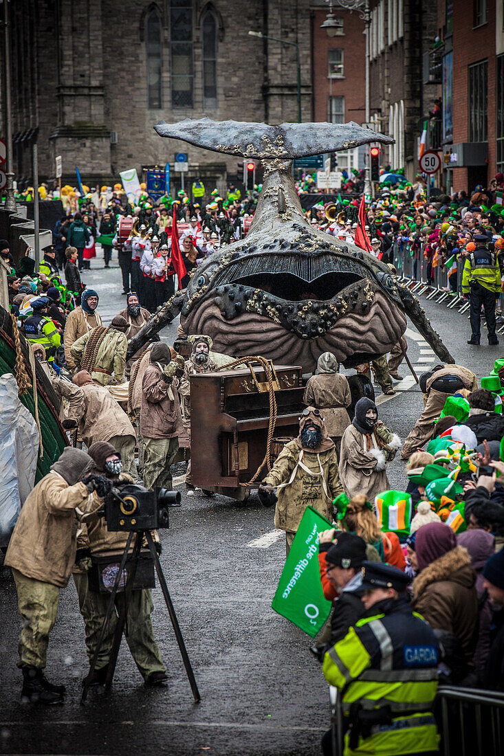 The whale float, saint patrick's day parade, dublin, ireland
