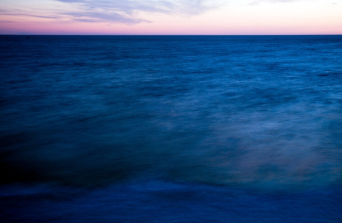 Blue Sea and Horizon at Dusk