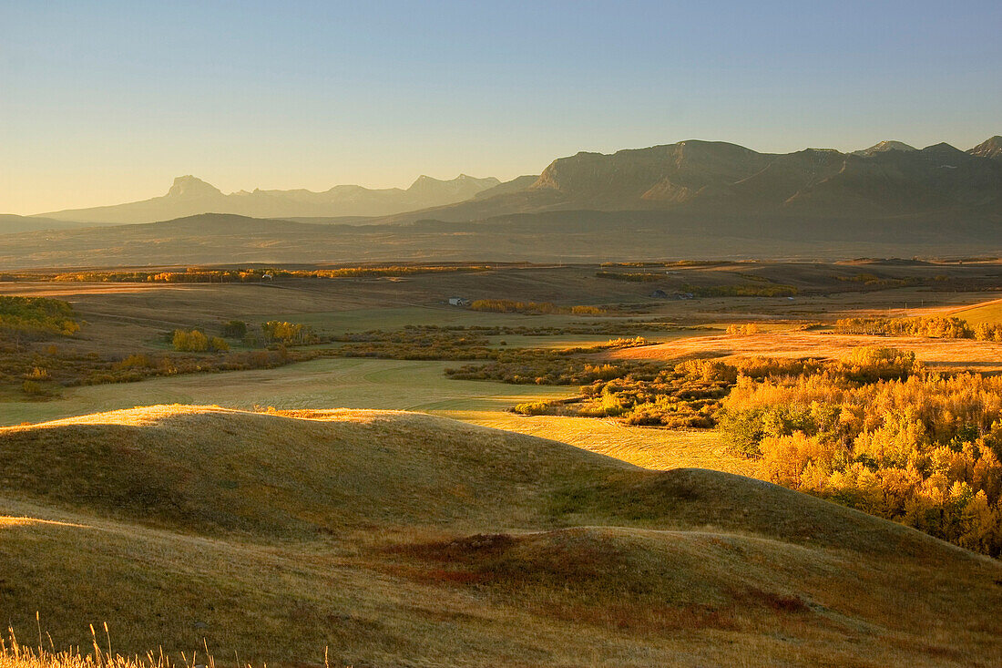 View Of Foothills And Mountains In Alberta, Canada
