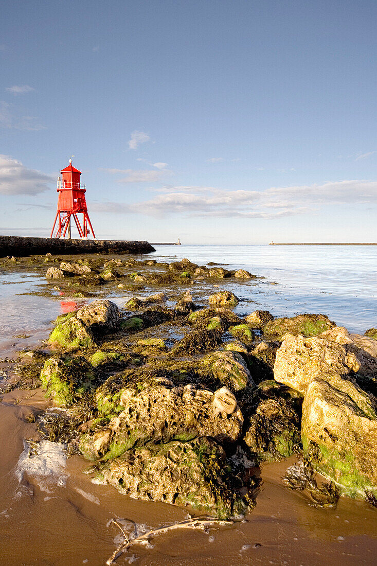 Herd Groyne Lighthouse, South Shields, Tyne And Wear, England