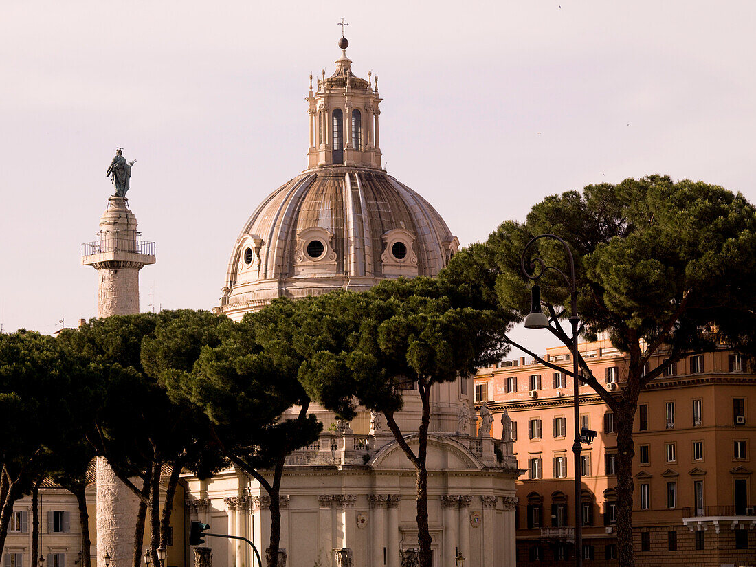 Santa Maria Di Loreto And Trajan's Column, Rome, Italy