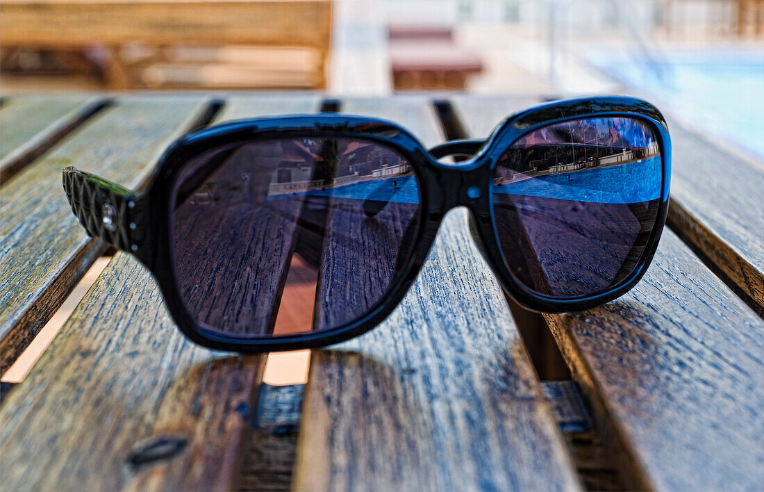 'Chiang Mai, Thailand; Sunglasses Sitting On A Table At Horizon Resort'