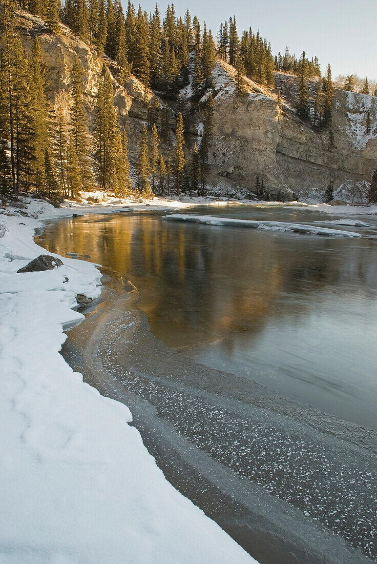 'Bragg Creek, Alberta, Canada; Elbow River In Winter'