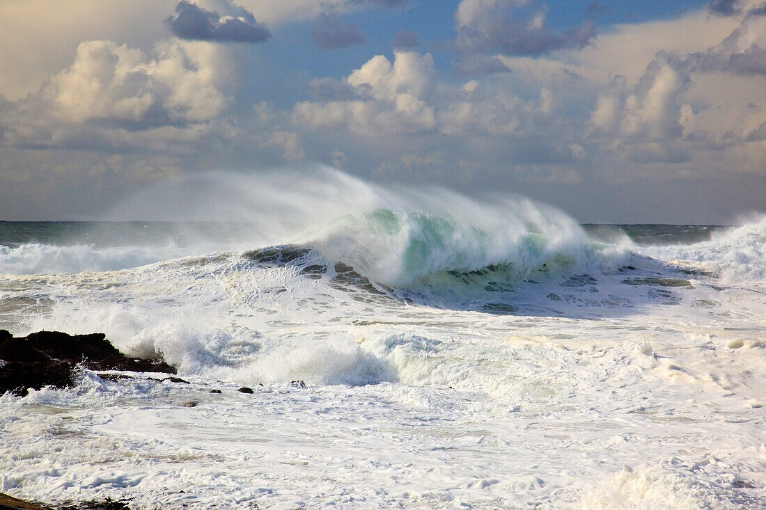 'Pacific City, Oregon, United States Of America; Waves Crashing At Cape Kiwanda'
