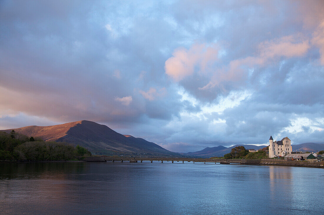 'Caherciveen, County Kerry, Ireland; The Old Barracks Along The Water In The Evening'
