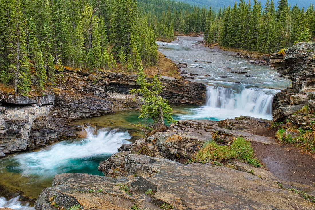 'Waterfall In The Canadian Rocky Mountains; Kananaskis, Alberta, Canada'