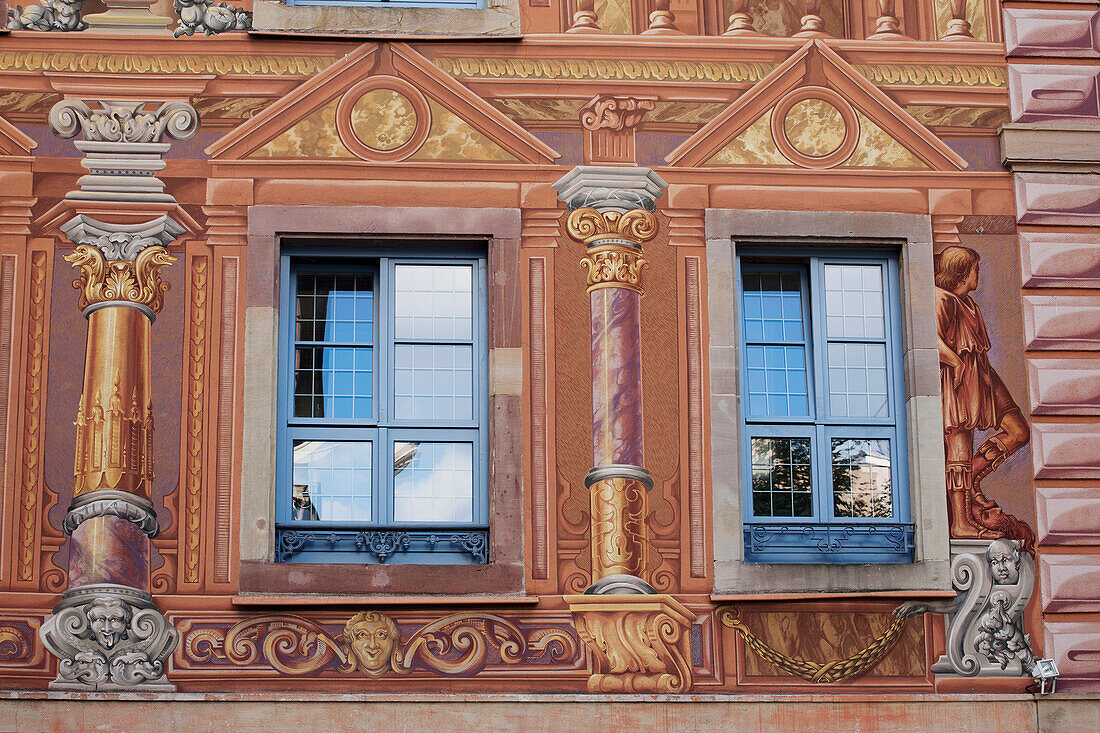 'Decorative Painted Buildings And Windows; Strasbourg, France'