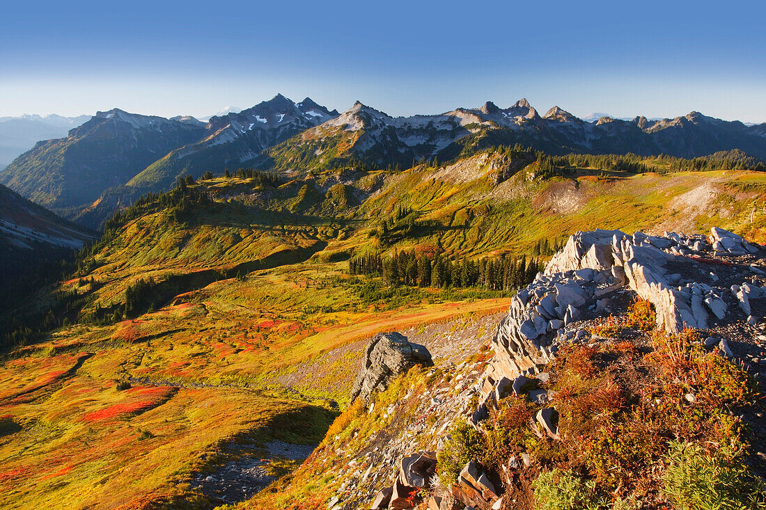 'Tatoosh Mountains In Mt. Rainier National Park In Autumn; Washington, United States Of America'