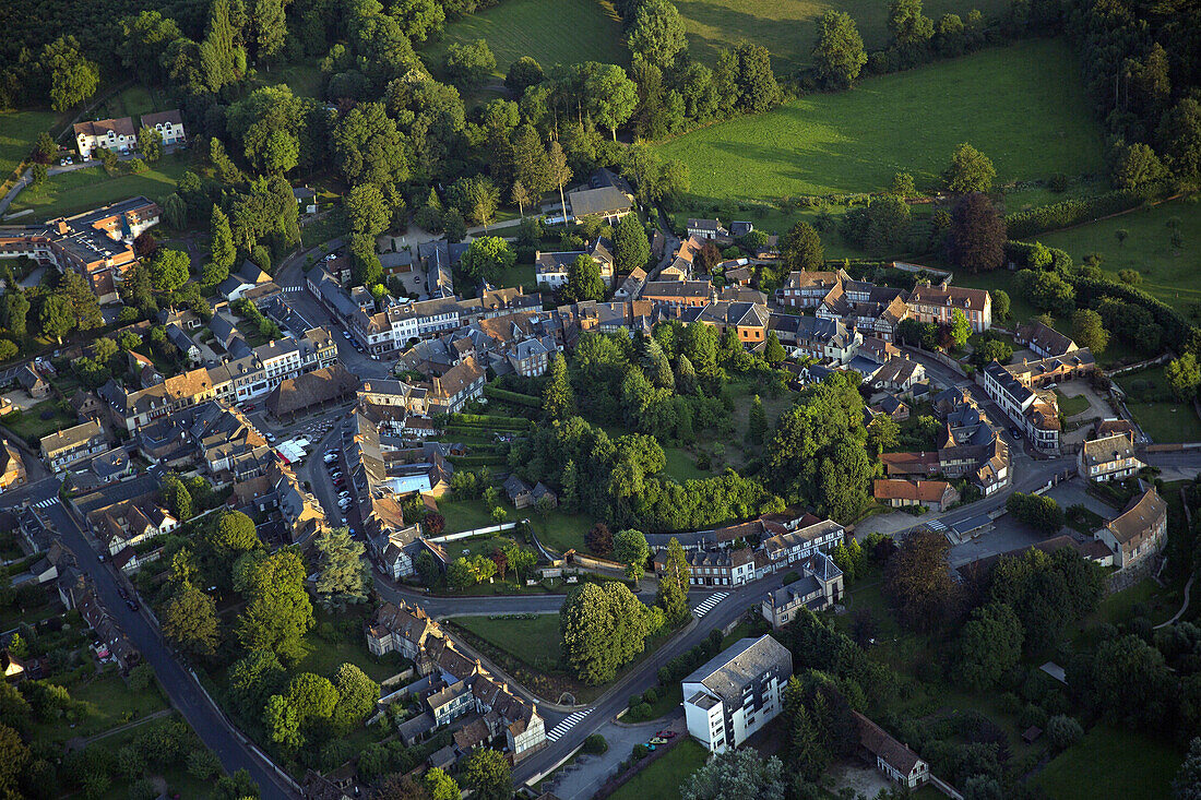 France, Eure (27), Lyons-la-Foret, Labeled Village The Most Beautiful Villages of France (aerial view)