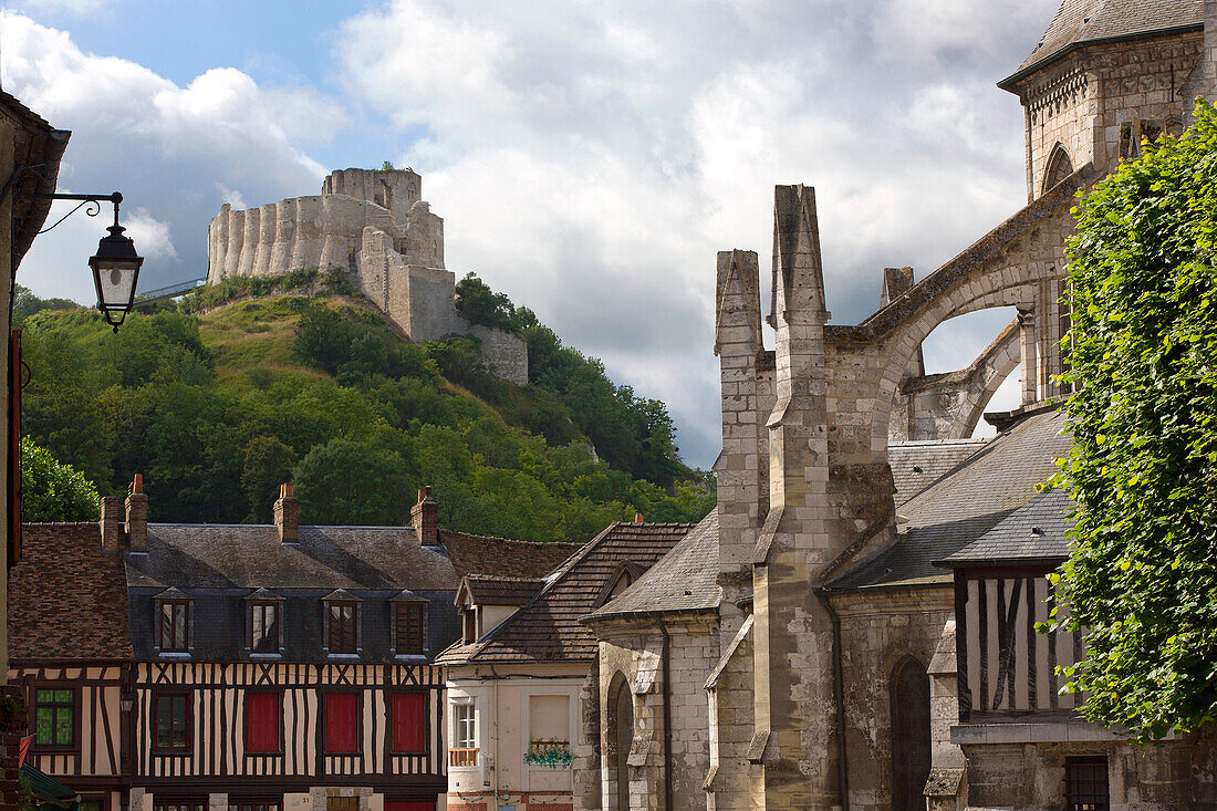 France, Eure (27), Les Andelys, Chateau Gaillard from the Petit Andelys