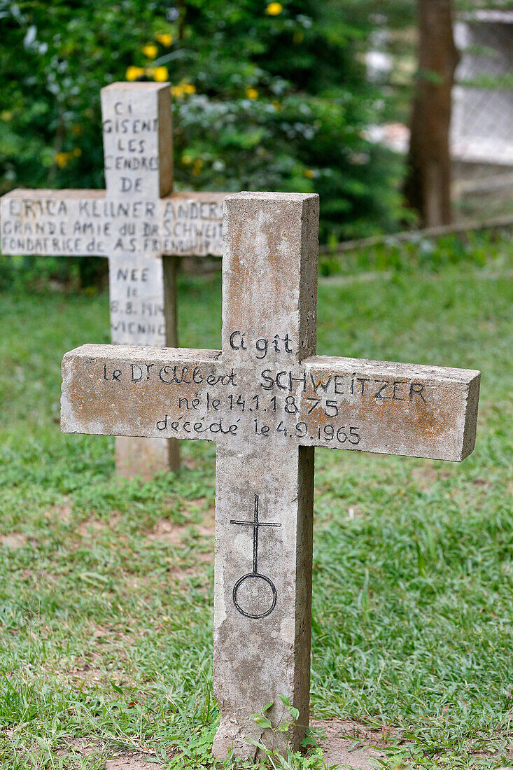 Albert Schwietzer's grave. Lambarene. Gabon.