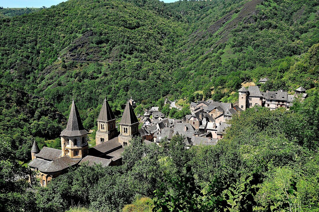 The Sainte-Foy abbey-church in Conques. France.