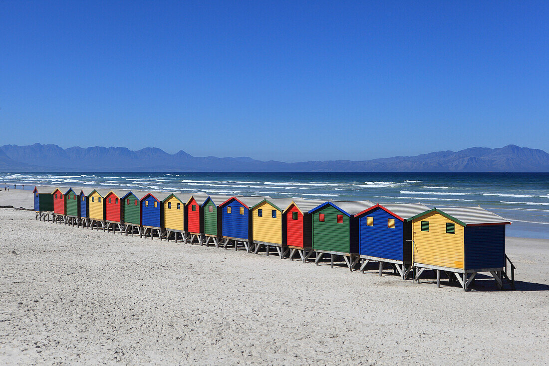 South Africa. Muizenberg beach huts.