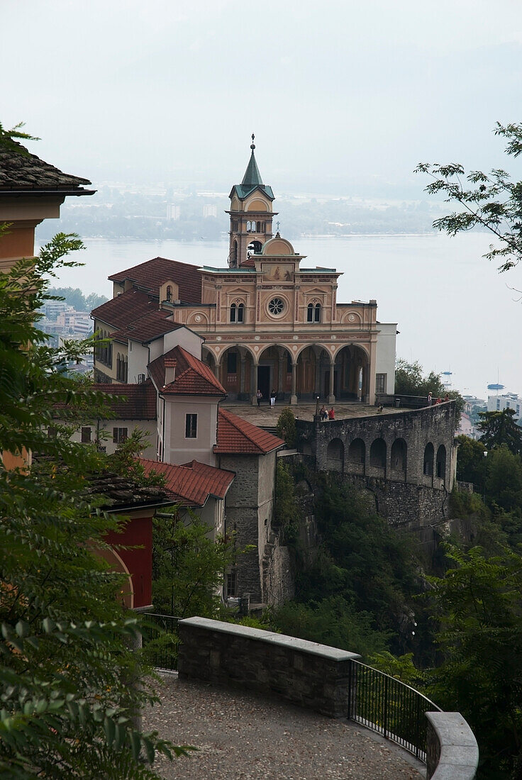 'Switzerland, Ticino, Franciscan Sanctuario della Madonna del Sasso; Orselina, Madonna del Sasso Church'