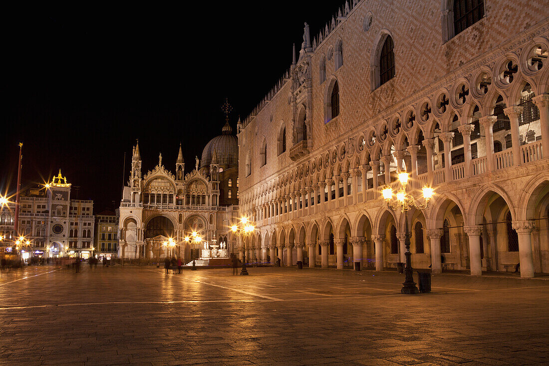 'St Mark's Square at night; Venice, Italy'