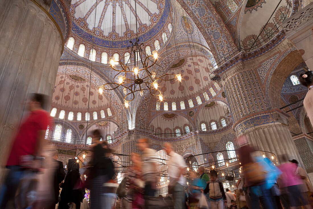 'Interior of the Blue Mosque; Istanbul, Turkey'