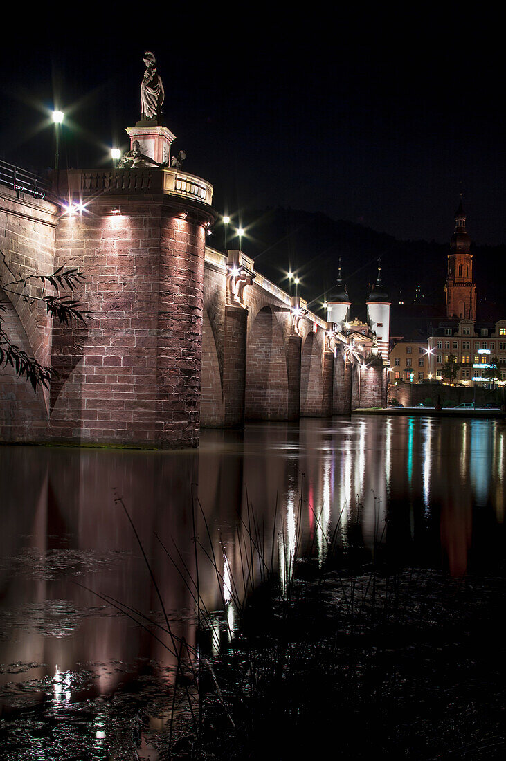 'Bridge crossing River Neckar; Heidelberg, Baden-Wurttemberg, Germany'