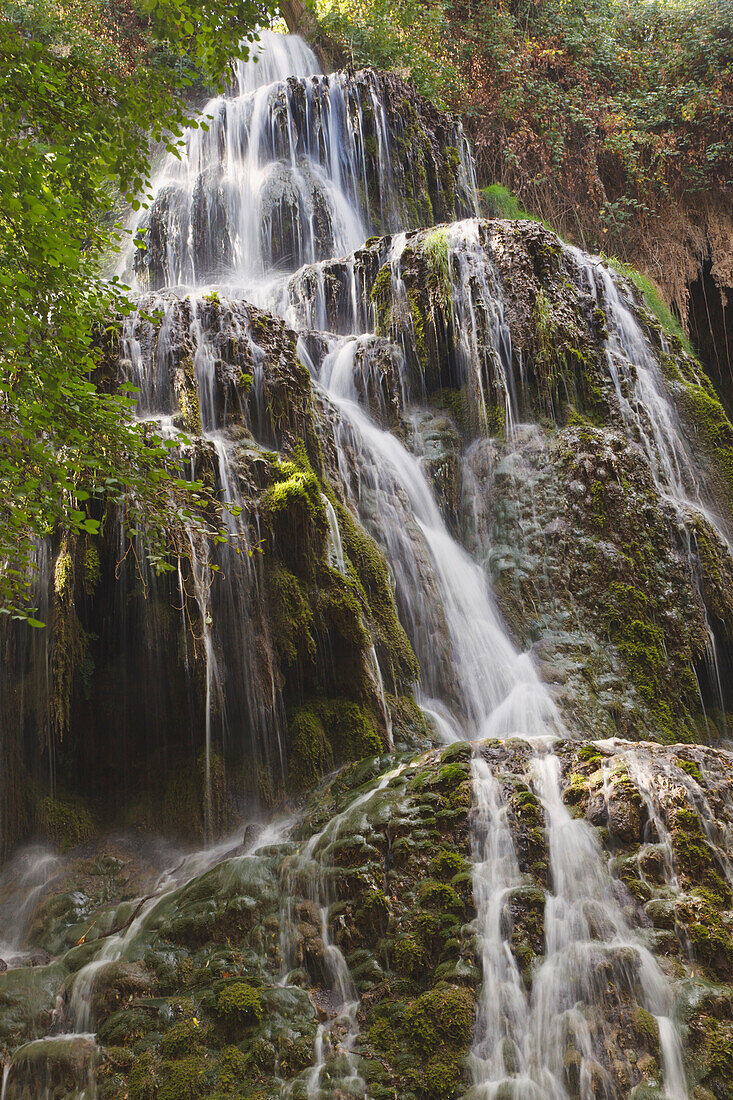 'La Trinidad Waterfall In Natural Park Monasterio De Piedra; Zaragoza Province, Aragon, Spain'