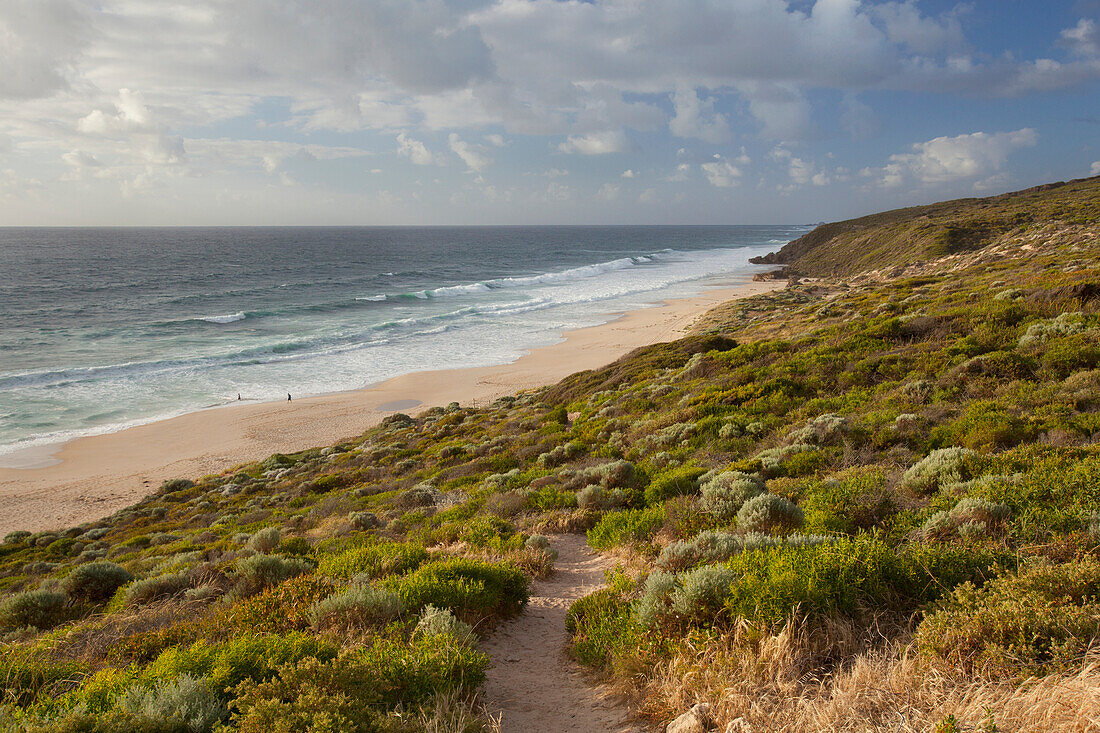 'The Beach And Cliffs Along The Coast; Yallingup, Western Australia, Australia'