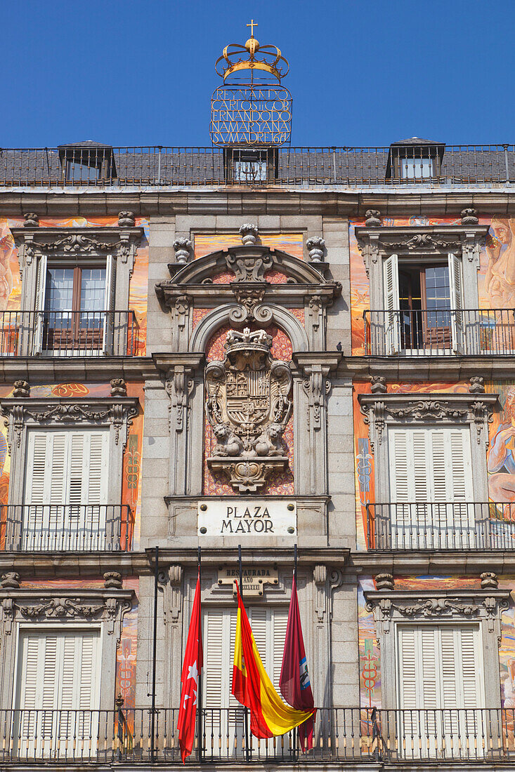 'Murals On The Facade Of Plaza Mayor; Madrid, Spain'