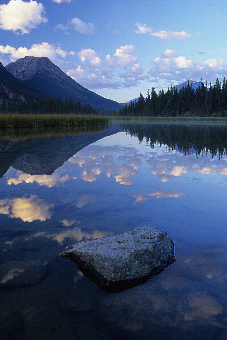 Reflection Of A Mountain In A Lake Enroute To The Historic Athabasca Pass In Jasper National Park