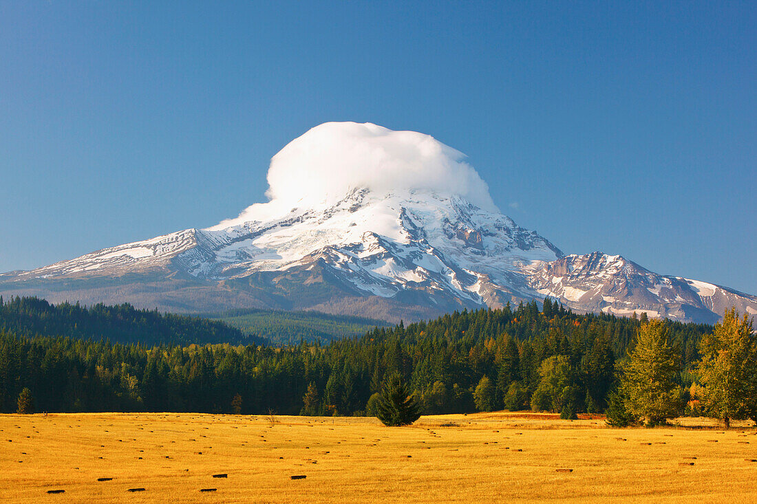 'Cloud Over The Peak Of Mount Hood; Oregon, United States of America'