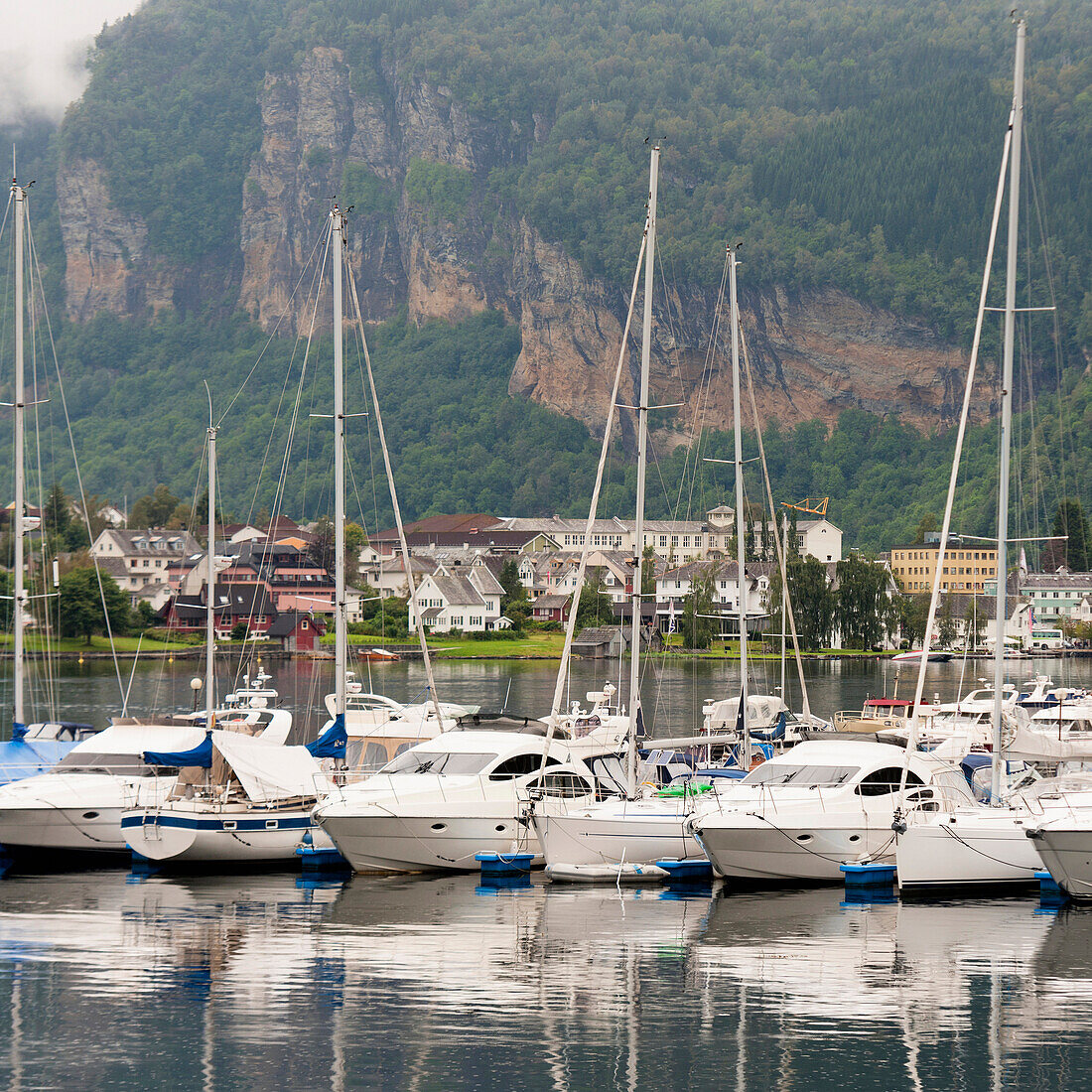 'Sailboats In The Harbour Of Hardangerfjord; Hardangervidda, Norway'
