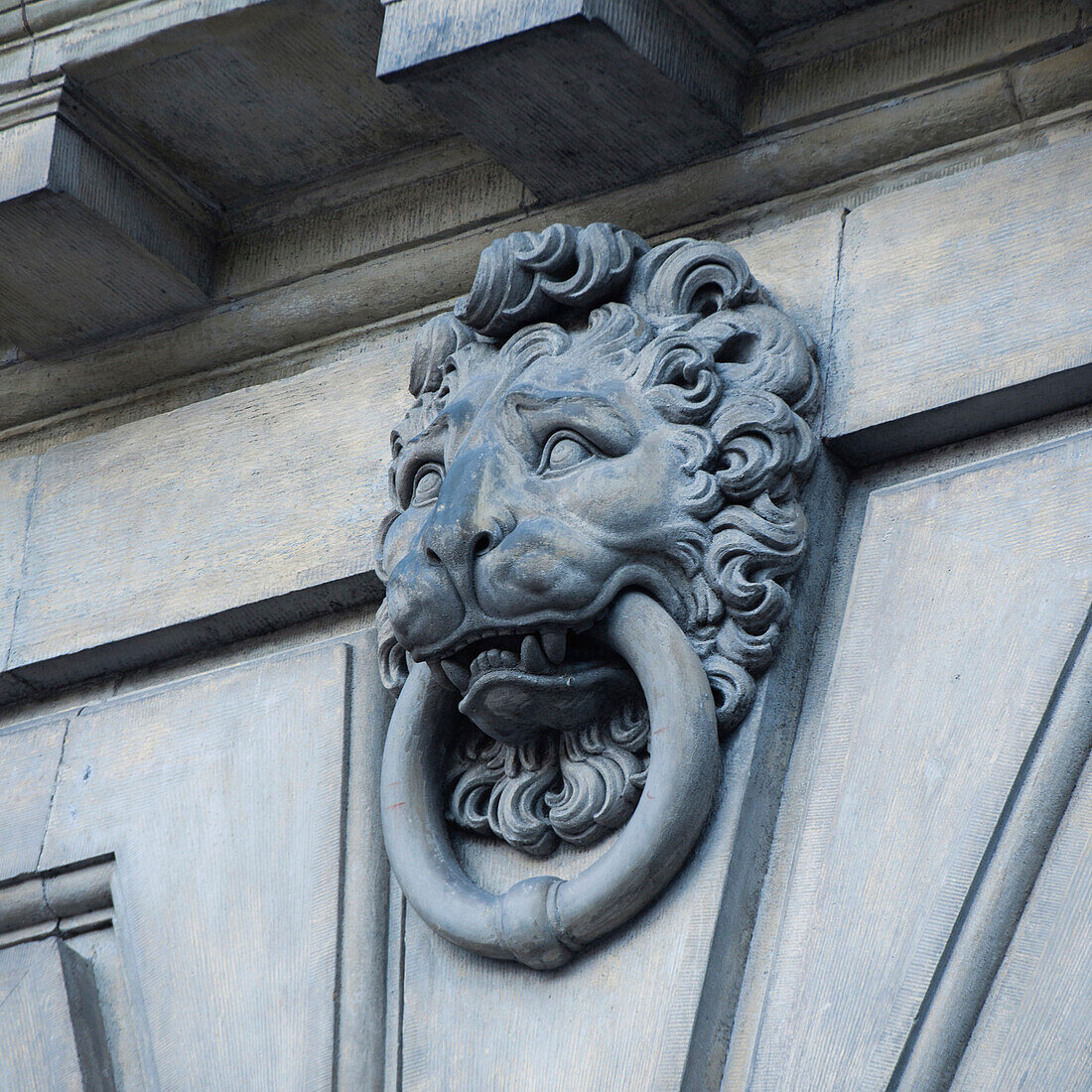 'Door Knocker In The Image Of A Lion At Stockholm Palace; Stockholm, Sweden'