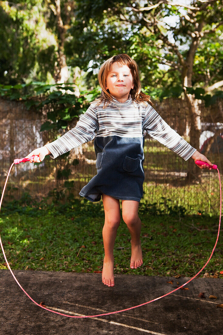 'A young girl jumping rope;Gold coast queensland australia'