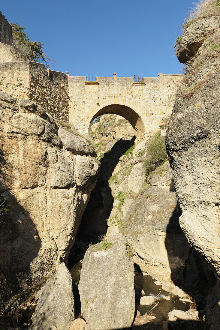 '16th century puente viejo (old bridge);Ronda malaga spain'