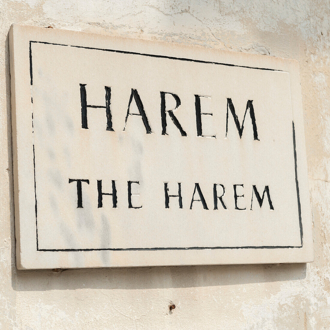 'A sign for the harem at topkapi palace;Istanbul turkey'