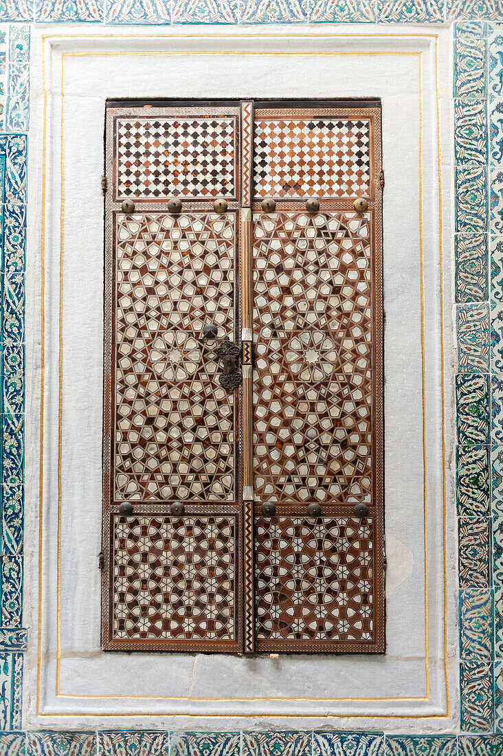 'Design on closed shutters in the topkapi palace;Istanbul turkey'