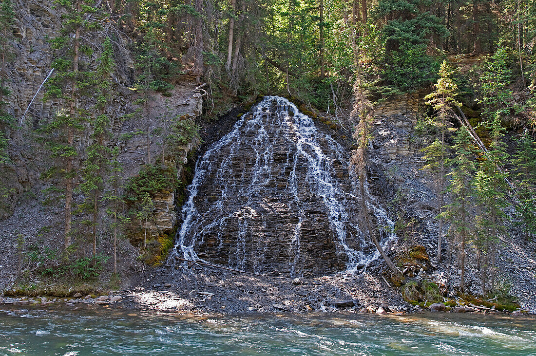 'Unique shaped waterfall;Alberta canada'