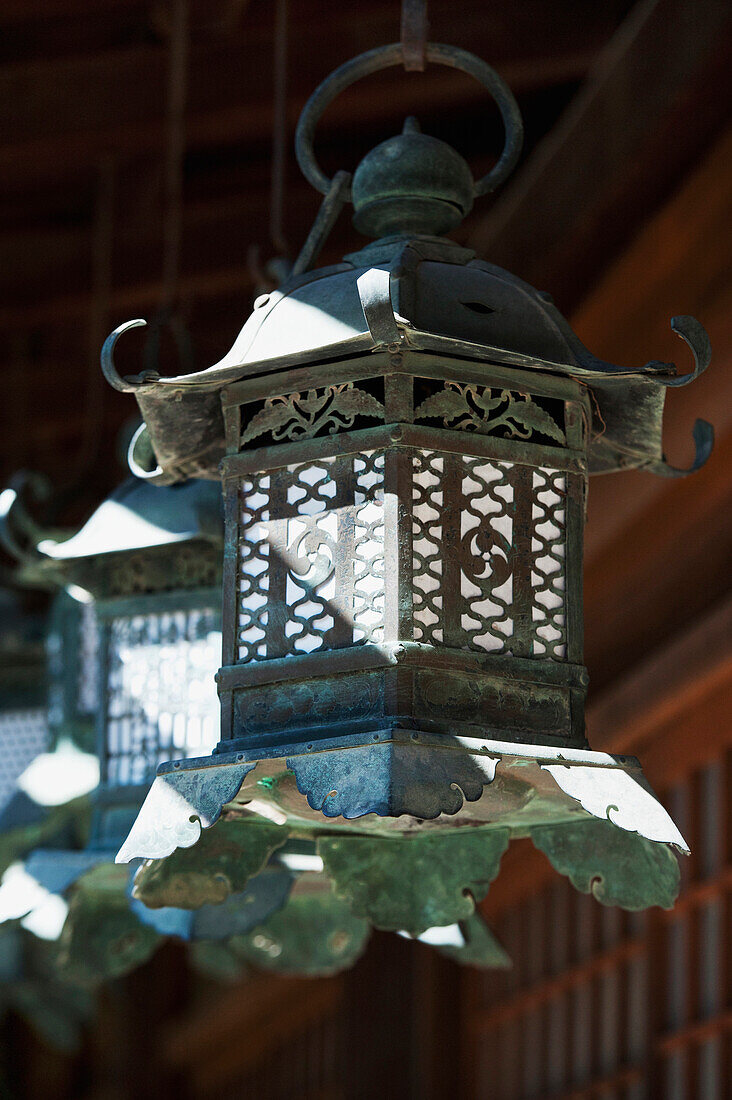'A Hanging Lantern At Kasuga-Taisha Shrine; Nara, Nara Prefecture, Japan'
