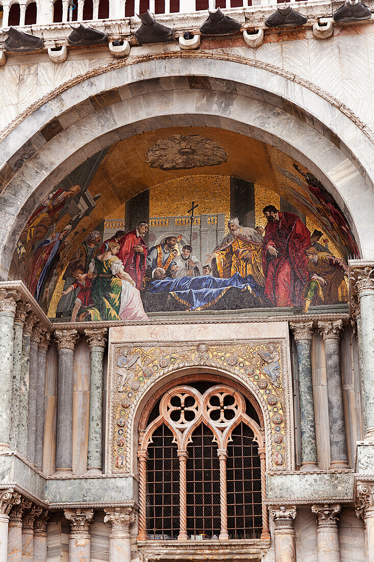 'Basilica Di San Marco With Mosaic Facade; Venice, Italy'