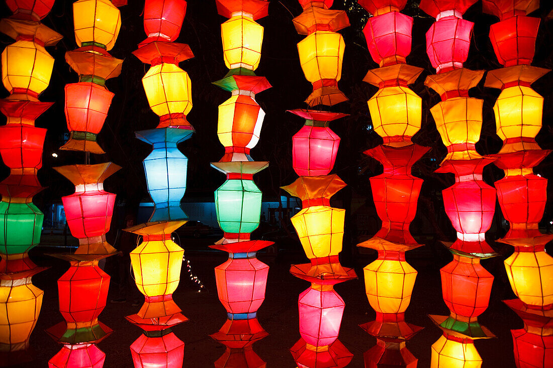 'Brightly Colored Chinese Lanterns; Chiang Mai, Thailand'