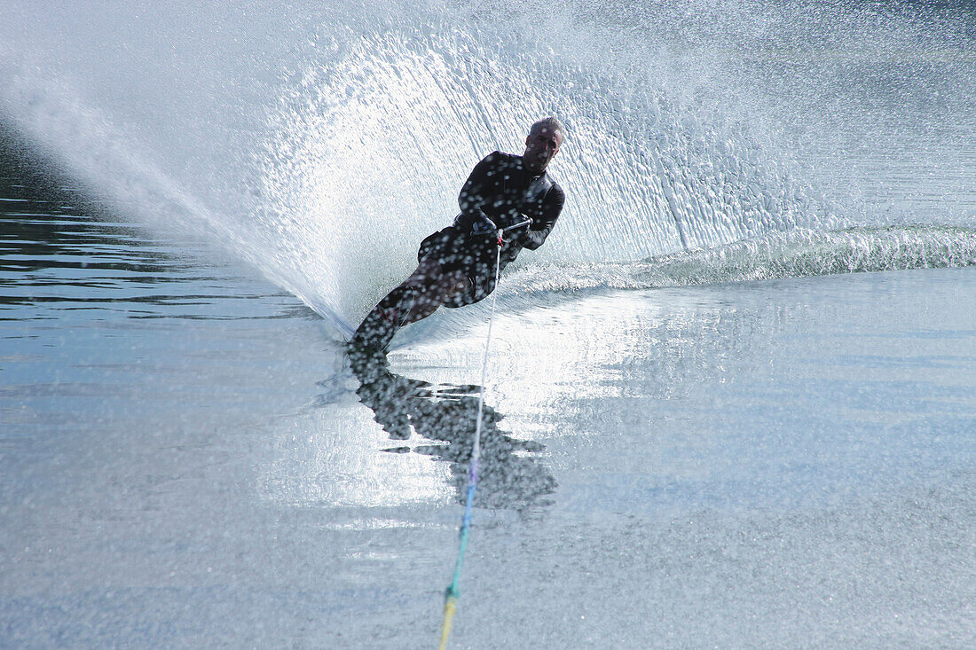 'A Man Water Skiing; Troutdale, Oregon, United States of America'