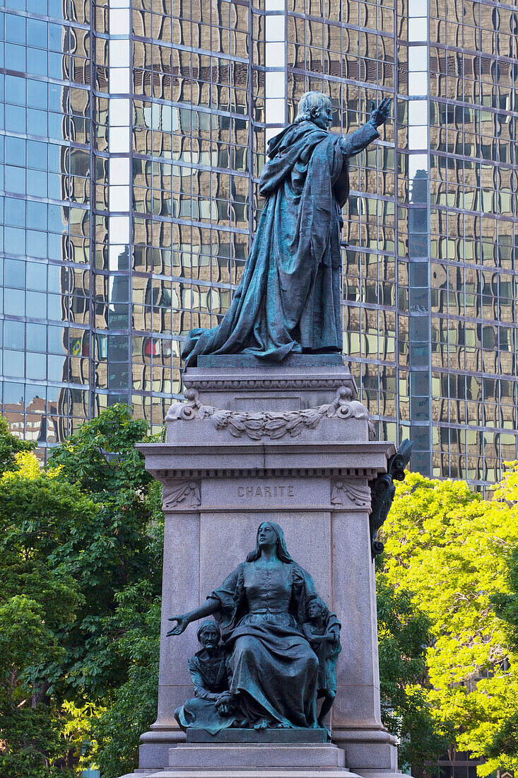 'Charity Statue And The Laurentian Building; Montreal, Quebec, Canada'