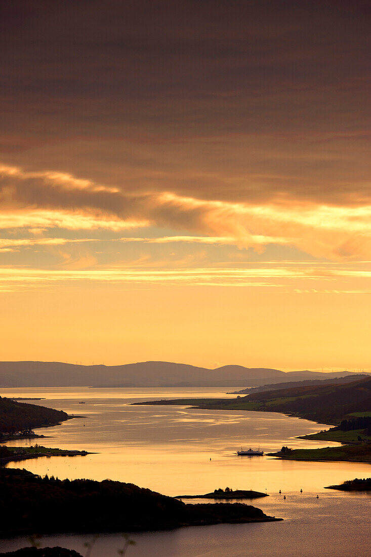 Sunset Over Water, Argyll And Bute, Scotland