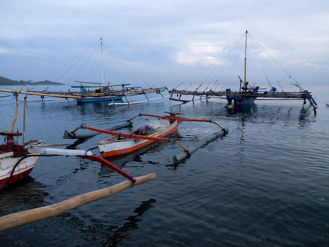 'Java Sea, Bali, Indonesia; Balinese Fishing Vessels'