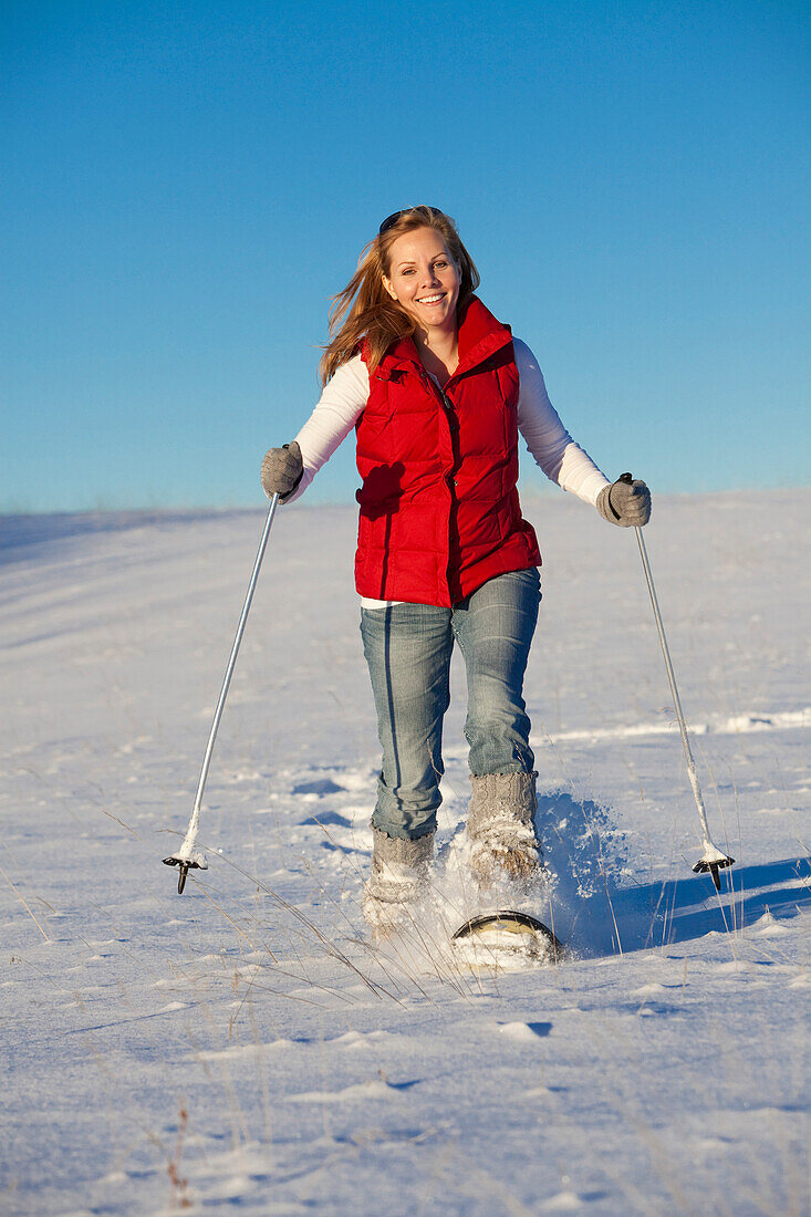 Woman Snowshoeing